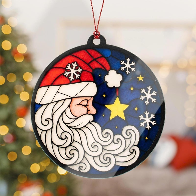 NELXI Santa Ornaments for Christmas Tree, Peaceful Christmas Santa Ornament, Holiday Decor and Xmas Gifts Ideas, Xmas Keepsake for Hanging, Classic Ornament for Holiday Season, Gift Exchange Ornaments - Image 2